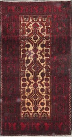 One Of The Kind Hand-Knotted Persian Wool Rug _ Luxurious Vintage Design, 5'8" x 3'1", Artisan