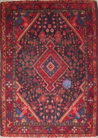 One Of The Kind Hand-Knotted Persian Wool Rug _ Luxurious Vintage Design, 5'6" x 3'9", Artisan