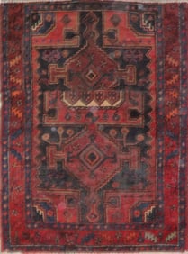 One Of The Kind Hand-Knotted Persian Wool Rug _ Luxurious Vintage Design, 5'6" x 3'9", Artisan