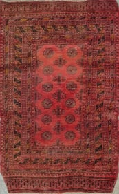 One Of The Kind Hand-Knotted Persian Wool Rug _ Luxurious Vintage Design, 5'6" x 3'3", Artisan