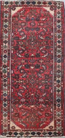One Of The Kind Hand-Knotted Persian Wool Rug _ Luxurious Vintage Design, 5'5" x 2'6", Artisan