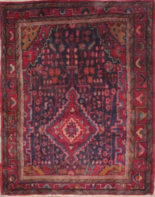 One Of The Kind Hand-Knotted Persian Wool Rug _ Luxurious Vintage Design, 5'4" x 4'1", Artisan