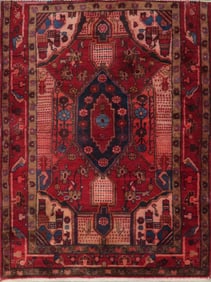 One Of The Kind Hand-Knotted Persian Wool Rug _ Luxurious Vintage Design, 5'1" x 3'8", Artisan