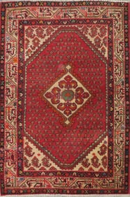 One Of The Kind Hand-Knotted Persian Wool Rug _ Luxurious Vintage Design, 5'1" x 3'4", Artisan