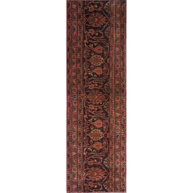 One Of The Kind Hand-Knotted Persian Wool Rug _ Luxurious Vintage Design, 4'7" x 1'0", Artisan