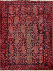 One Of The Kind Hand-Knotted Persian Wool Rug _ Luxurious Vintage Design, 4'5" x 3'8", Artisan