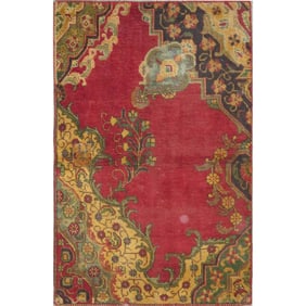 One Of The Kind Hand-Knotted Persian Wool Rug _ Luxurious Vintage Design, 4'0 x 3'0", Artisan