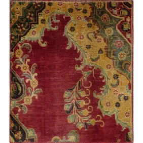 One Of The Kind Hand-Knotted Persian Wool Rug _ Luxurious Vintage Design, 3'0" x 2', Artisan Crafted