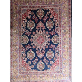 One Of The Kind Hand-Knotted Persian Wool Rug _ Luxurious Vintage Design, 13'10" x 9'8", Artisan