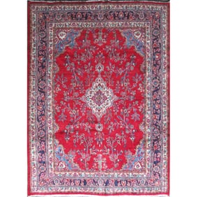 One Of The Kind Hand-Knotted Persian Wool Rug _ Luxurious Vintage Design, 12'9" x 9'8", Artisan