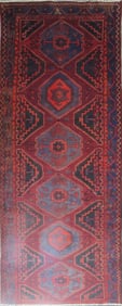 One Of The Kind Hand-Knotted Persian Wool Rug _ Luxurious Vintage Design, 12'6" x 4'8", Artisan