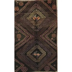 One Of The Kind Hand-Knotted Persian Wool Rug _ Luxurious Vintage Design, 12'4" x 8'11", Artisan