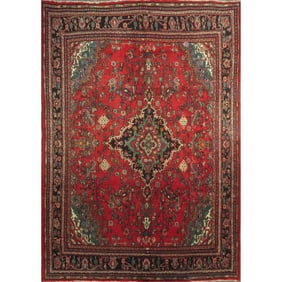 One Of The Kind Hand-Knotted Persian Wool Rug _ Luxurious Vintage Design, 12'1" x 7'9", Artisan