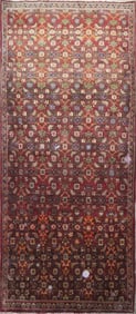 One Of The Kind Hand-Knotted Persian Wool Rug _ Luxurious Vintage Design, 12'1" x 4'9", Artisan