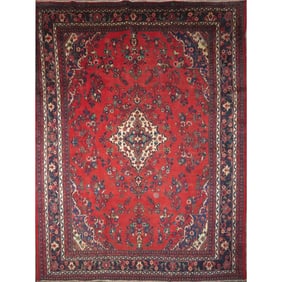 One Of The Kind Hand-Knotted Persian Wool Rug _ Luxurious Vintage Design, 11'5" x 8'6", Artisan