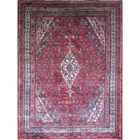 One Of The Kind Hand-Knotted Persian Wool Rug _ Luxurious Vintage Design, 11'7" x 9'0", Artisan