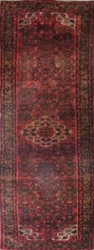 One Of The Kind Hand-Knotted Persian Wool Rug _ Luxurious Vintage Design, 11'3" x 3'8", Artisan