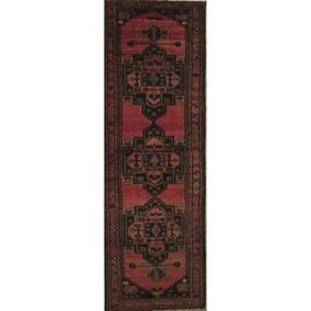 One Of The Kind Hand-Knotted Persian Wool Rug _ Luxurious Vintage Design, 10'5" x 2'6", Artisan