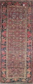 One Of The Kind Hand-Knotted Persian Wool Rug _ Luxurious Vintage Design, 10'4" x 4'1", Artisan