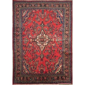 One Of The Kind Hand-Knotted Persian Wool Rug _ Luxurious Vintage Design, 10'2" x 6'7", Artisan