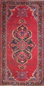 One Of The Kind Hand-Knotted Persian Wool Rug _ Luxurious Vintage Design, 10'2" x 5'1", Artisan