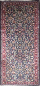 One Of The Kind Hand-Knotted Persian Wool Rug _ Luxurious Vintage Design, 10'2" x 4'7", Artisan