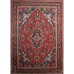 One Of The Kind Hand-Knotted Persian Wool Rug _ Luxurious Vintage Design, 10'0" x 6'0", Artisan