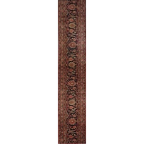 One Of The Kind Hand-Knotted Persian Wool Rug _ Luxurious Vintage Design, 8'0" x 1'0", Artisan