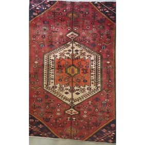 One Of The Kind Hand-Knotted Persian Wool Rug _ Luxurious Vintage Design, 10'8" x 7'6", Artisan