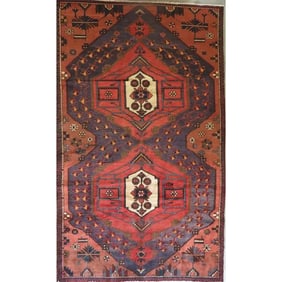One Of The Kind Hand-Knotted Persian Wool Rug _ Luxurious Vintage Design, 10'6" x 7'5", Artisan