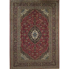 One Of The Kind Hand-Knotted Persian Wool Rug _ Luxurious Vintage Design, 9'3" x 7'5", Artisan