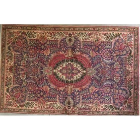 One Of The Kind Hand-Knotted Persian Wool Rug _ Luxurious Vintage Design, 7'10" x 4'11", Artisan