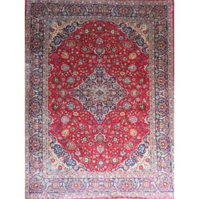 One Of The Kind Hand-Knotted Persian Wool Rug _ Luxurious Vintage Design, 13'4" x 10'3", Artisan