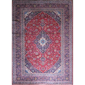 One Of The Kind Hand-Knotted Persian Wool Rug _ Luxurious Vintage Design, 13'0" x 9'4", Artisan