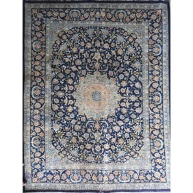 One Of The Kind Hand-Knotted Persian Wool Rug _ Luxurious Vintage Design, 12'5" X 9'10", Artisan