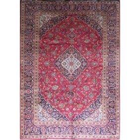 One Of The Kind Hand-Knotted Persian Wool Rug _ Luxurious Vintage Design, 12'1" X 8'7", Artisan