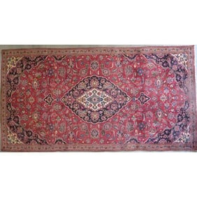 One Of The Kind Hand-Knotted Persian Wool Rug _ Luxurious Vintage Design, 10'2" x 7'10", Artisan