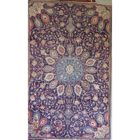 One Of The Kind Hand-Knotted Persian Wool Rug _ Luxurious Vintage Design, 8'9" x 5'6", Artisan