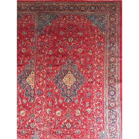 One Of The Kind Hand-Knotted Persian Wool Rug _ Luxurious Vintage Design, 16'7" x 9'5", Artisan