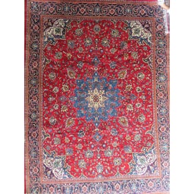 One Of The Kind Hand-Knotted Persian Wool Rug _ Luxurious Vintage Design, 13'5" x 9'8", Artisan