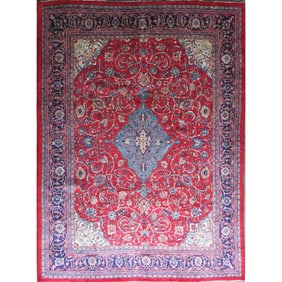 One Of The Kind Hand-Knotted Persian Wool Rug _ Luxurious Vintage Design, 13'2" x 9'4", Artisan
