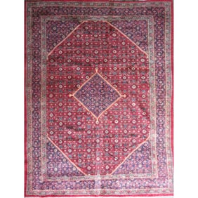 One Of The Kind Hand-Knotted Persian Wool Rug _ Luxurious Vintage Design, 13'1" x 10'0", Artisan