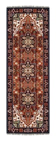 One Of The Kind Hand-Knotted Persian Wool Rug _ Luxurious Vintage Design, 8'9" x 2'7", Artisan
