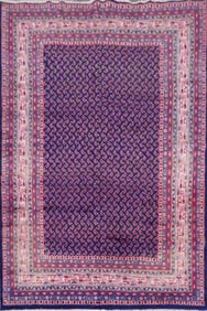 One Of The Kind Hand-Knotted Persian Wool Rug _ Luxurious Vintage Design, 10'7" x 7', Artisan