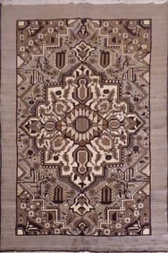 One Of The Kind Hand-Knotted Persian Wool Rug _ Luxurious Vintage Design, 10' x 6'9", Artisan