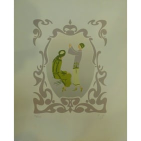 Spanish Original Hand Print Canvas Ready To Hang For Home Wall Art Decoration 13" X 14" Abcp-253