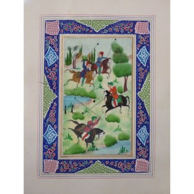 Persian Miniature Handmade With Unique Design And Colorful Authentic Art 7" X 9.5" Abcpm0151