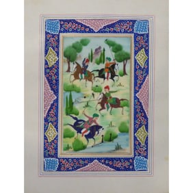Persian Miniature Handmade With Unique Design And Colorful Authentic Art 7" X 9.5" Abcpm0150