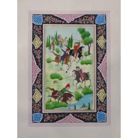Persian Miniature Handmade With Unique Design And Colorful Authentic Art 7" X 9.5" Abcpm0147