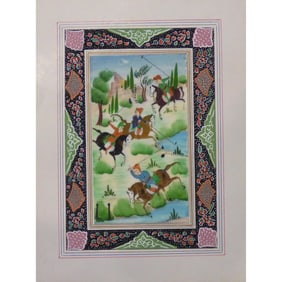 Persian Miniature Handmade With Unique Design And Colorful Authentic Art 7" X 9.5" Abcpm0146